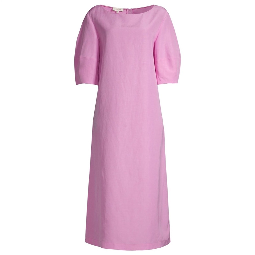 Lafayette Cait Puff-Sleeve Midi Dress NWT